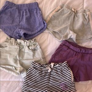Girls' Purple & Neutral Casual Shorts Pack - 5 Pieces